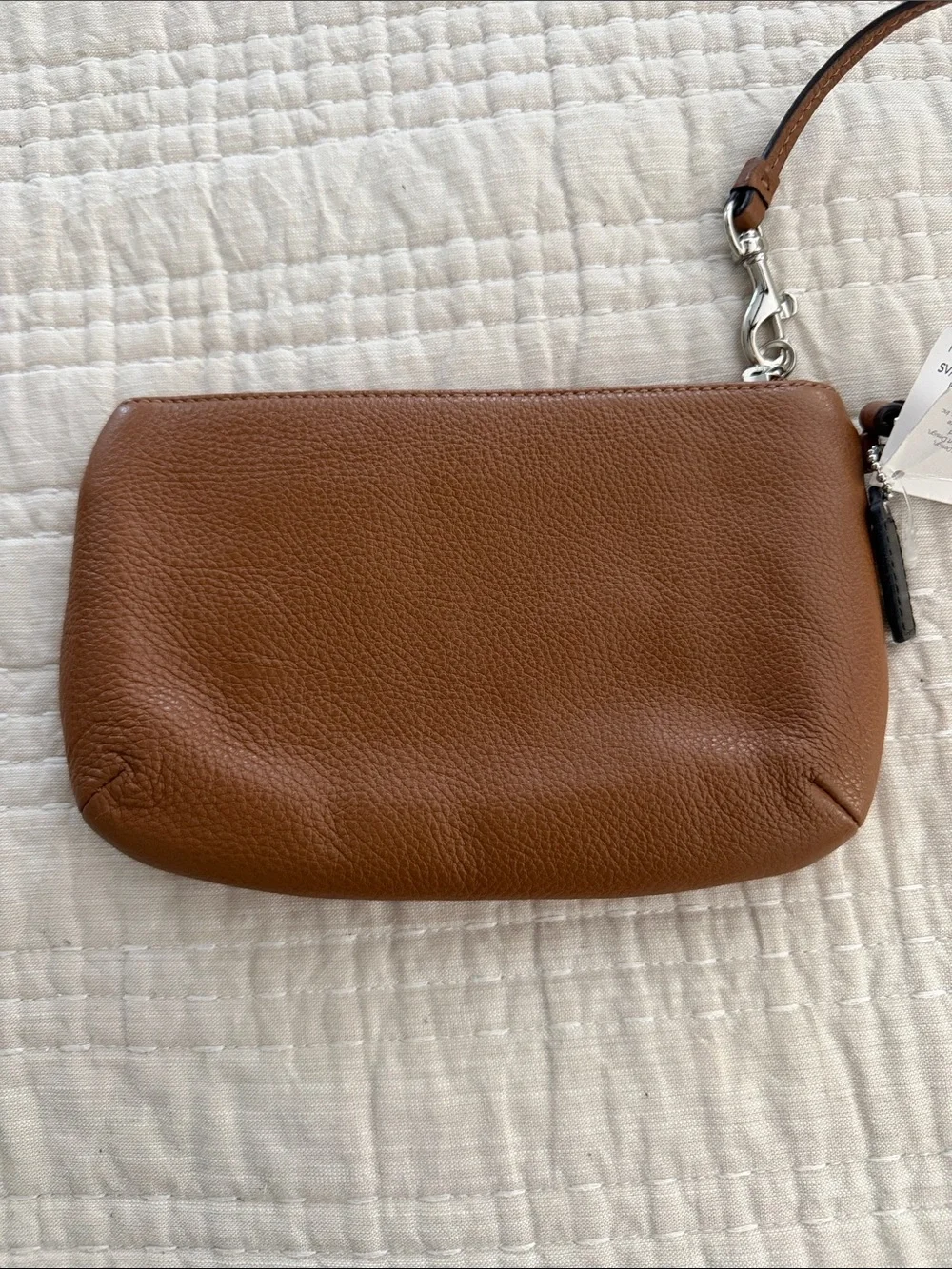 Coach Brown saddle Leather Wristlet Clutch